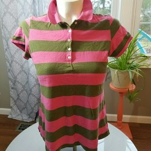 Izod Pink & Green Polo Size XL